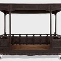 An extremely rare six-post canopy zitan bed, Qing dynasty, Qianlong period (1736-1795)