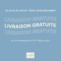 Livraison gratuite - du 23 au 25 juillet 2025