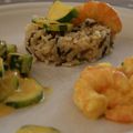 crevettes et courgettes au curcuma accompagné de son riz