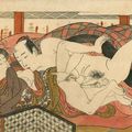 Koryusai (actif dans les années 1760 - 1780) Oban yoko-e, "Shikido Torikumi"