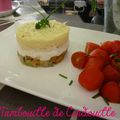 Parmentier Revisité tri couche : julienne de légumes, brandade et purée