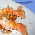 Salade de girolles à l'huile de noisettes et langoustines rôties