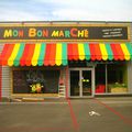Enseigne, fresque et agencement pour "Mon bon Marché", à Bréal sous Monfort