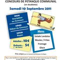 CONCOURS DE PETANQUE 2011