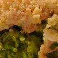 Crumble de courgettes au saumon