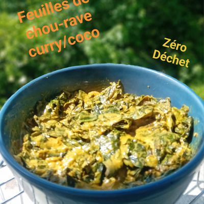 Feuilles de chou-rave curry coco