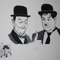 Laurel et Hardy (acrylique sur mur)