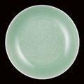 A fine small celadon-glazed incised 'lingzhi' dish, Mark and period of Yongzheng (1723-1735)