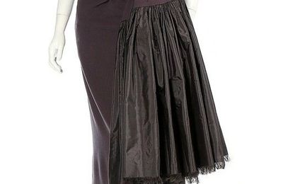 A Balenciaga couture grey moss crêpe dinner dress, 1953