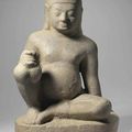 A buff sandstone Figure of Kubera, Vietnam, Óc Eo Region, 5th-6th century