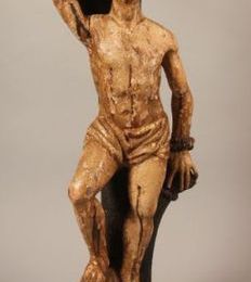 Sculpture de Saint Sébastien en bois polychrome. Espagne,  XVIIe.siècle