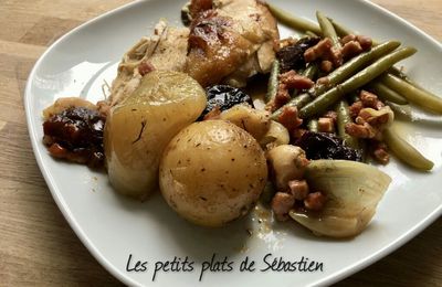 Pintade aux pruneaux cuite en cocotte