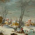 Abel Grimmer (c.1570 Antwerp c.1620), A winter landscape of a village