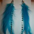 Boucles d'oreilles du rhin et plumes