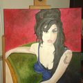 Le portrait d'Amy Winehouse à la peinture à l'huile...
