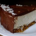 Cheesecake Bounty : noix de coco, ganache chocolat noir