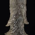 A large smoke-crystal carving of standing guanyin, China, late Qing dynasty