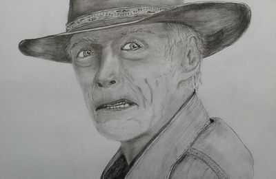 Dessin portrait de star: Clint Eastwood .."Cry Macho" 