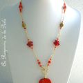 Collier rouge Fire et boucles d'oreille rouge Fire