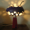 Lampe en calebasse "La Purple n°1"