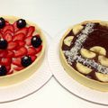 Tarte aux fraises et tarte choco banane 