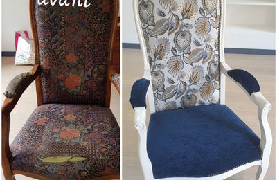 Restauration d'un fauteuil Voltaire, il a