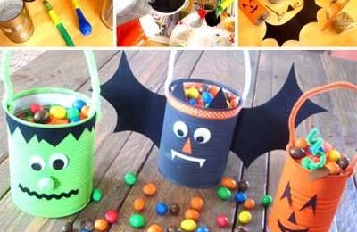 ✄ Seaux à bonbons Récup d’Halloween / DIY Trick-or-Treat Buckets ✄