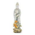 A large jadeite figure of Guanyin, Late Qing dynasty