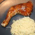 Cuisse de poulet laquée sirop d'érable et sauce soja