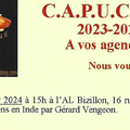 N'oubliez pas samedi à 15H, la première prestation de C.A.P.U.C.I.N.E de l'année 2024