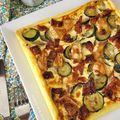 Tarte aux courgettes , tomates séchées et chèvre 