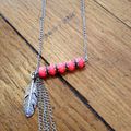 collier chainette corail et plume 14€ port compris 