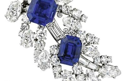 Platinum,  Ceylon Sapphire and Diamond Brooch, Cartier, Paris, 1930s