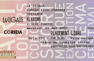 Klaxons / Metronomy - Mercredi 23 mai 2007 - La Cigale (Paris)