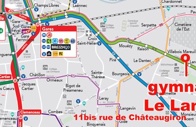 Gymnase Le Landry : localisation et transports collectifs