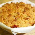 Crumble pommes, poires, framboises