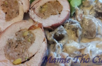 ballotine de poulet farcie aux champignons