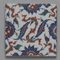 Square Tile with Saz Leaves and Chinese-Inspired Cloud Bands, Ottoman Turkey, ca. 1575