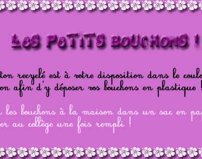 Actualité - Lancement de la collecte des bouchons en plastique