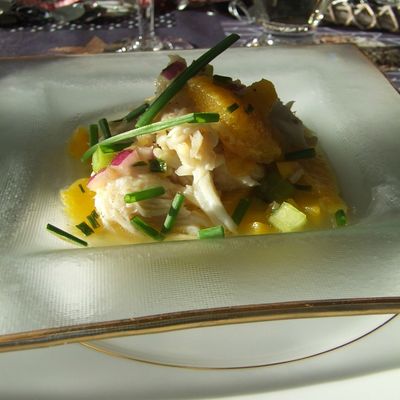 Effiloché de raie à l'orange et au céleri