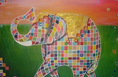 Au fil des créations: … un éléphant coloré