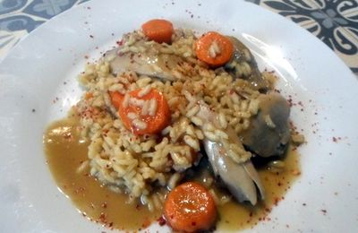 Risotto au poulet et piment d' Espelette
