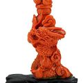 Chinese carved coral covered vase, 19th century