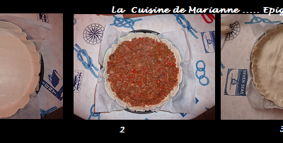 Tourte au thon, poivrons, tomates et ail