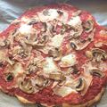 Pizza Reine : champignons-jambon-mozza