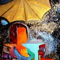 la femme parapluie peinture à l'huile par T H . B