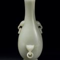A rare pale greyish-white jade slender pear-shaped vase, China, Qing dynasty, Qianlong incised six-character fanggu mark and of 