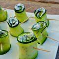 Roulés de courgette au fromage frais