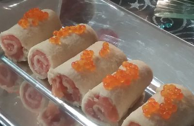 Mini bûches saumon et tarama