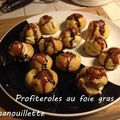 Profiteroles à la mousse de foie gras, glaçage au balsamique